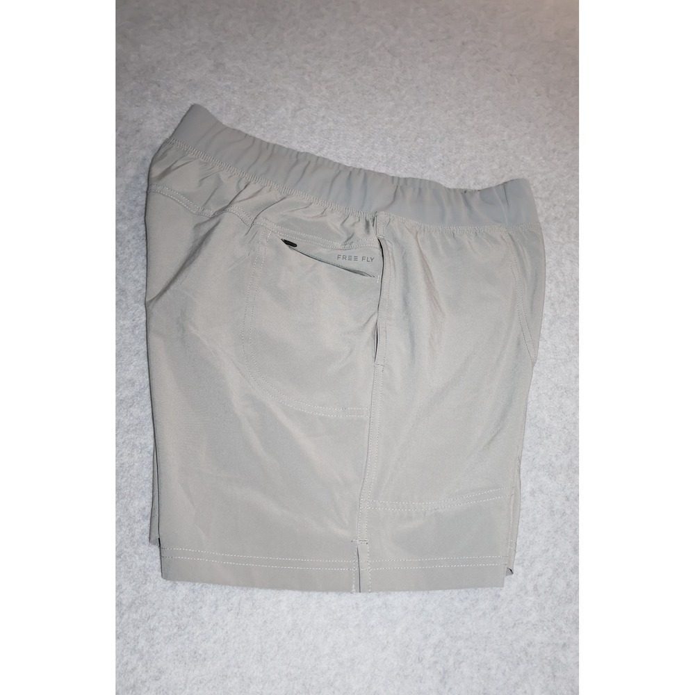 Free Fly Lined Gym Shorts Mens Medium Gray Bamboo 5" Inseam Lightweight Stretch